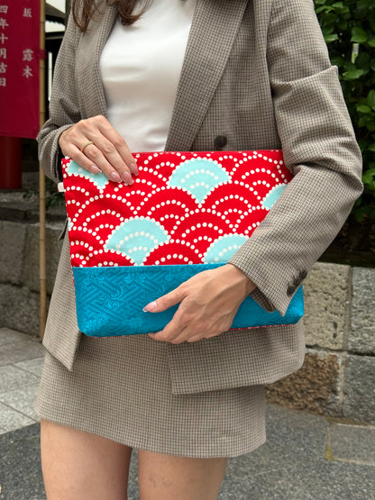 "Seigaiha" Kimono Soft Pouch
