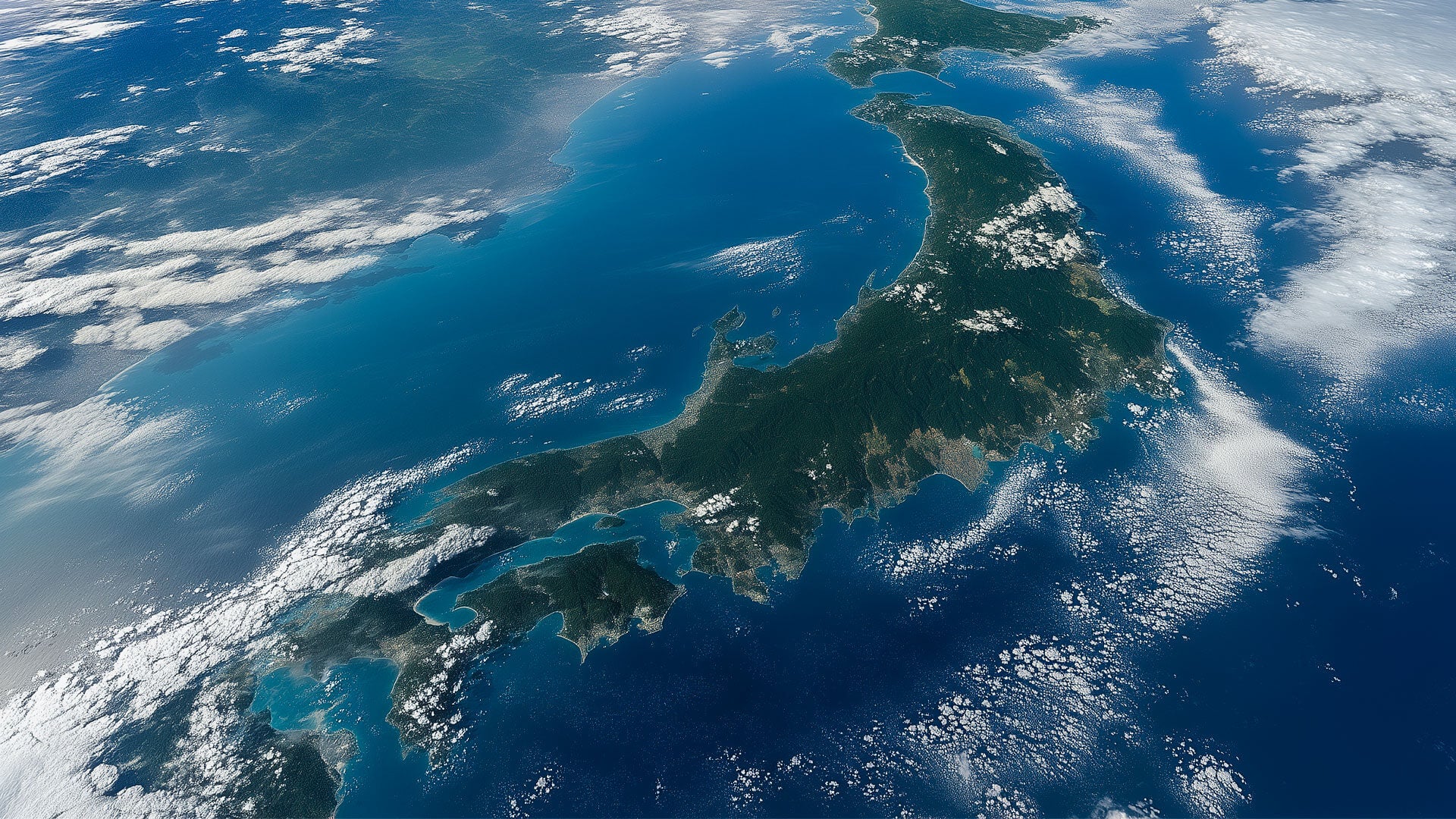Satellite view of Japan